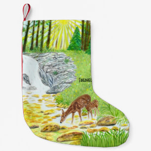 Doe and Fawn Small Christmas Stocking
