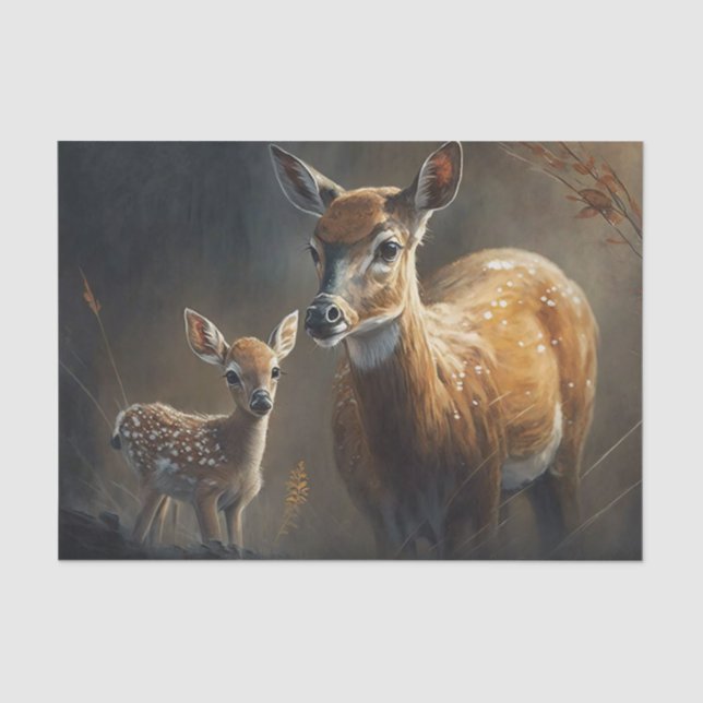 Doe and fawn  tissue paper (Front)