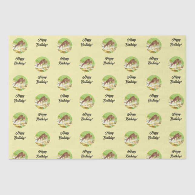 Doe and Fawn Yellow Tissue Paper (Front)