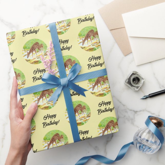 Doe and Fawn Yellow Wrapping Paper (Gifting)