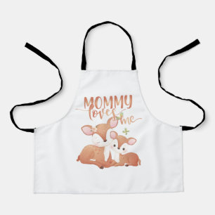 Doe Deer and Fawn Mummy Loves Me Apron