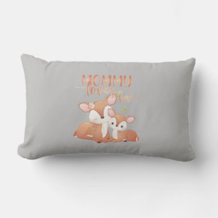 Doe Deer and Fawn Mummy Loves Me Lumbar Cushion