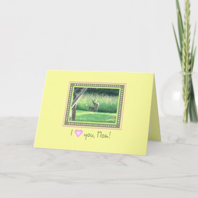 Doe & Fawn “I (heart) you, Mum!” Valentine’s Day Card (Front)