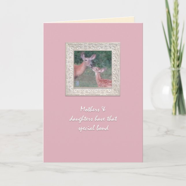 Doe & Fawn “Impressionist” Mother Birthday Card (Front)