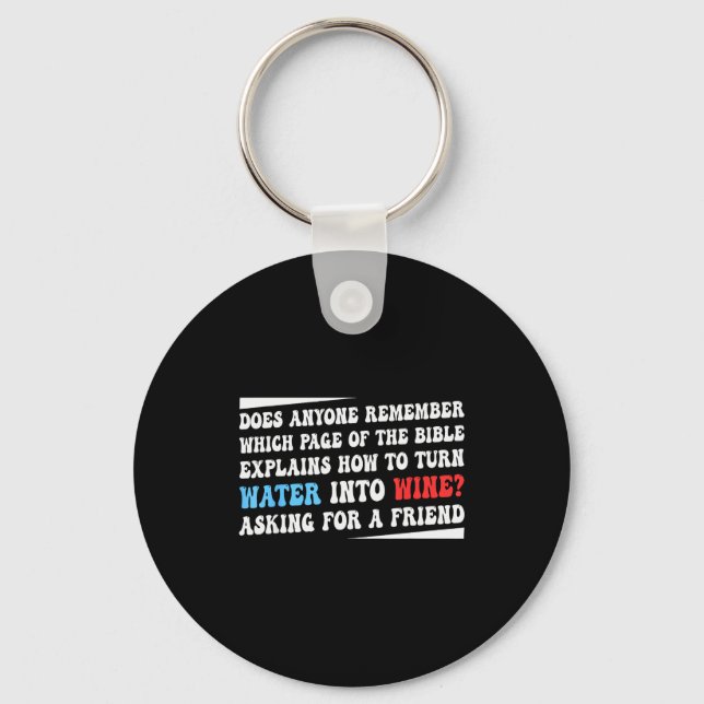 Does Anyone Remember Which Page Of The Bible Expla Key Ring (Front)