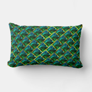Does green seem emerald, under gold grating? lumbar cushion