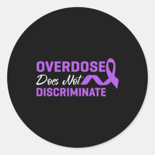 Does Not Discriminate Purple Awareness Ribbon 2 Classic Round Sticker