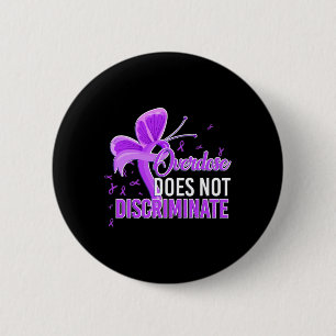 Does Not Discriminate Purple Awareness Ribbon  6 Cm Round Badge