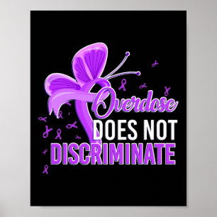Does Not Discriminate Purple Awareness Ribbon Poster