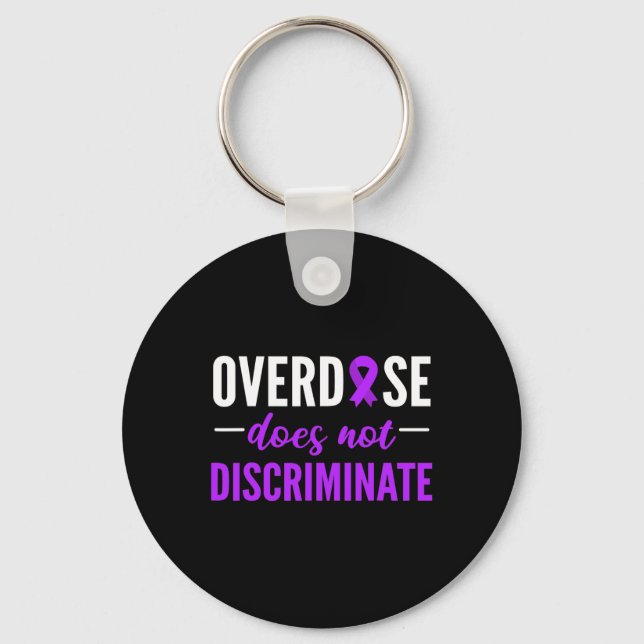 Does Not Discriminate Purple Ribbon Design Quote  Key Ring (Front)