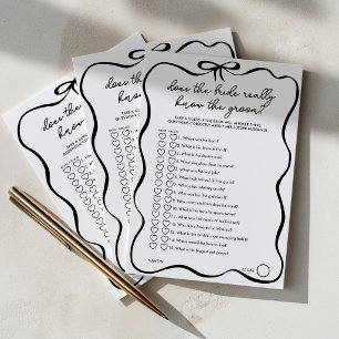 Does the Bride know the Groom Bow Bridal Shower Advice Card