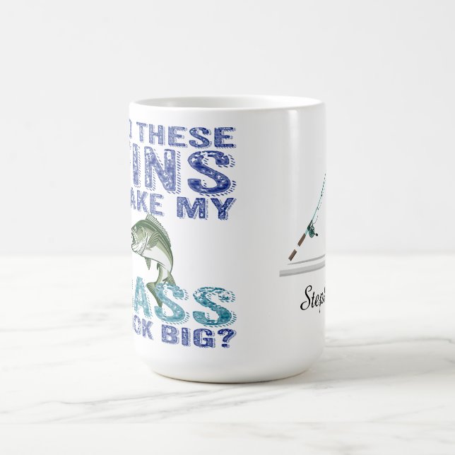 Does This Fin Make My Bass Look Big Coffee Mug (Center)