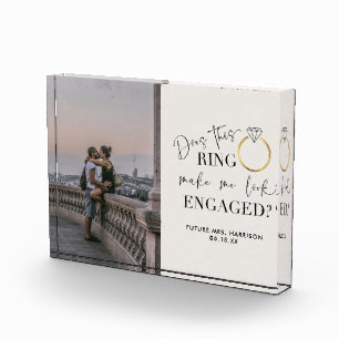 DOES THIS RING Make Me Look Engaged Calligraphy Photo Block