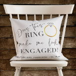 DOES THIS RING Make Me Look Engaged Photo Script Cushion<br><div class="desc">Does this ring make me look engaged calligraphy photo script throw pillow? A cute blush background featuring a modern luxury calligraphy design with a faux gold diamond engagement ring quoting: "Does this ring make me look engaged?" Personalised below with the married name of the bride to be, and her wedding...</div>