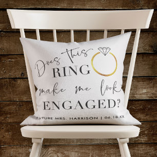DOES THIS RING Make Me Look Engaged Photo Script Cushion