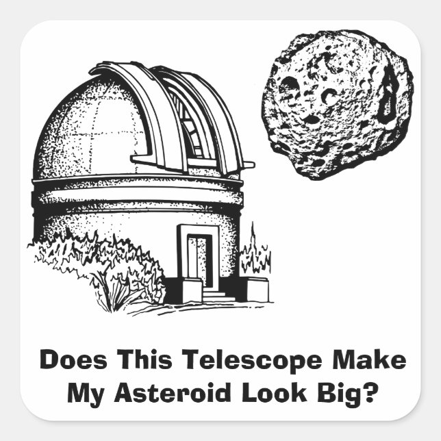 Does This Telescope Make My Asteroid Look Big? Square Sticker (Front)