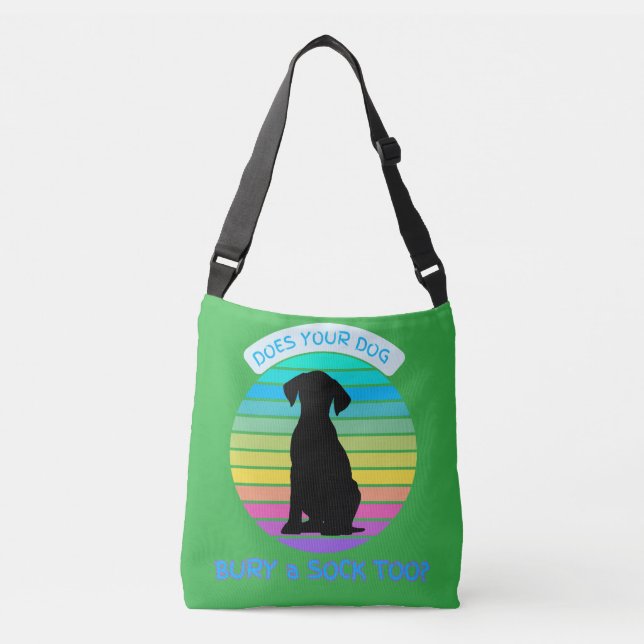 Does Your Dog Bury a Sock Too Retro Sunset green Crossbody Bag (Front)
