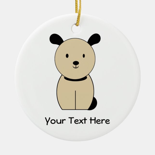 Dog2 (customisable) ceramic ornament (Front)