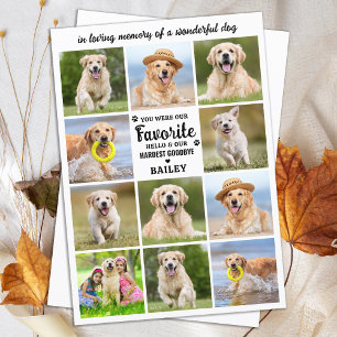 Dog 11 Photo Collage Modern Sympathy Pet Memorial Thank You Card