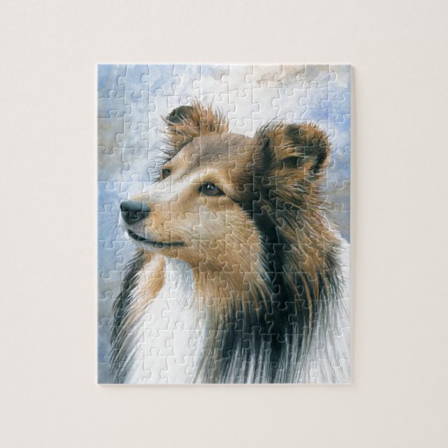 Dog 122 Sheltie Collie Jigsaw Puzzle (Vertical)
