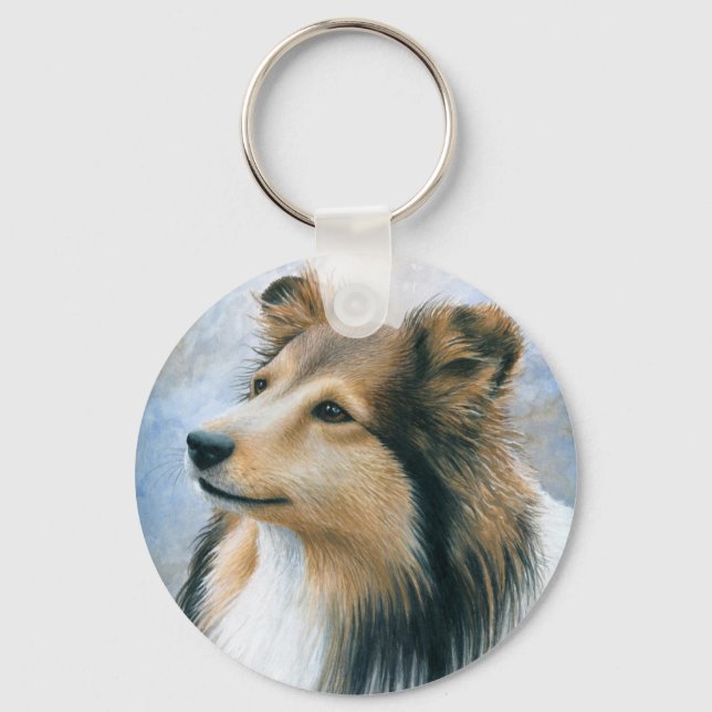 Dog 122 Sheltie Collie Key Ring (Front)