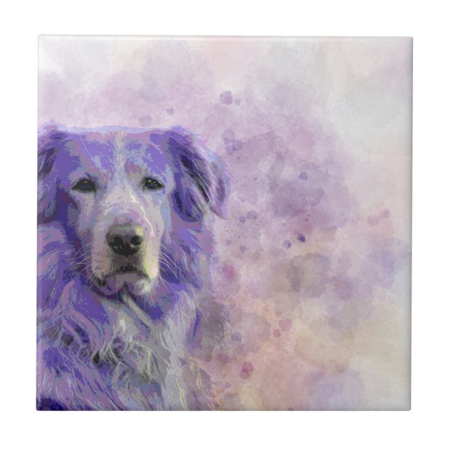 Dog 140 Golden Retriever Ceramic Tile (Front)