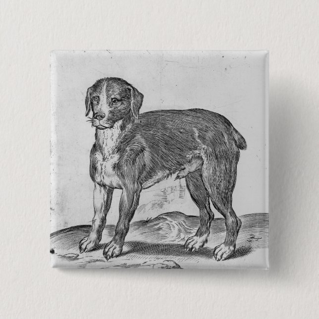 Dog 15 Cm Square Badge (Front)