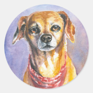 Dog 2 classic round sticker
