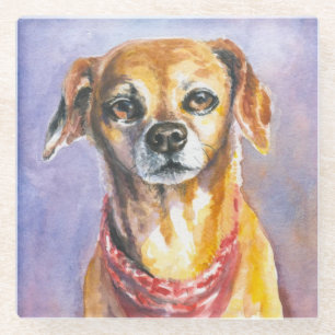Dog 2 glass coaster