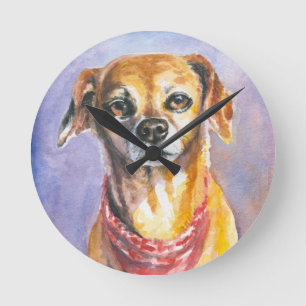 Dog 2 round clock