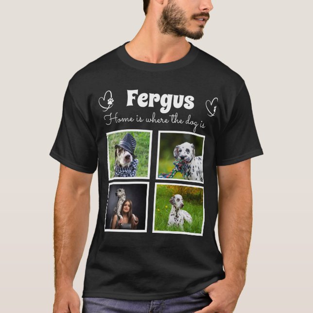 Dog 4-photo collage family photo memory T-Shirt (Front)