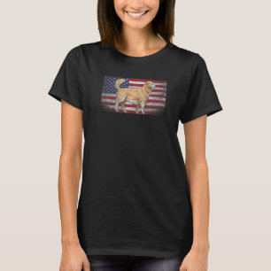 Dog 4th Of July American Flag America Golden Retri T-Shirt