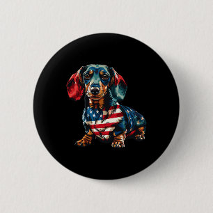Dog 4th Of July American Flag Gifts For Men Women 6 Cm Round Badge