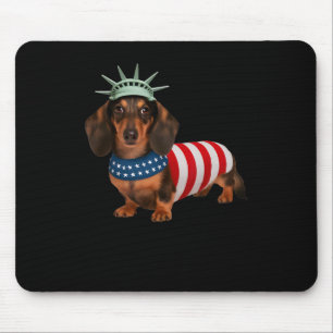 Dog 4th Of July American Flag Gifts For Men Women Mouse Pad