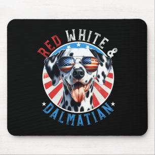 Dog 4th Of July Red White And Dal Lovers Mouse Pad