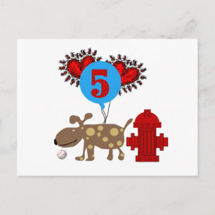 Dog 5th Birthday tshirts and Gifts Postcard