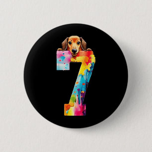 Dog 7 Years Dachshund Birthday 6 Cm Round Badge