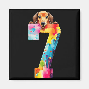 Dog 7 Years Dachshund Birthday Magnet