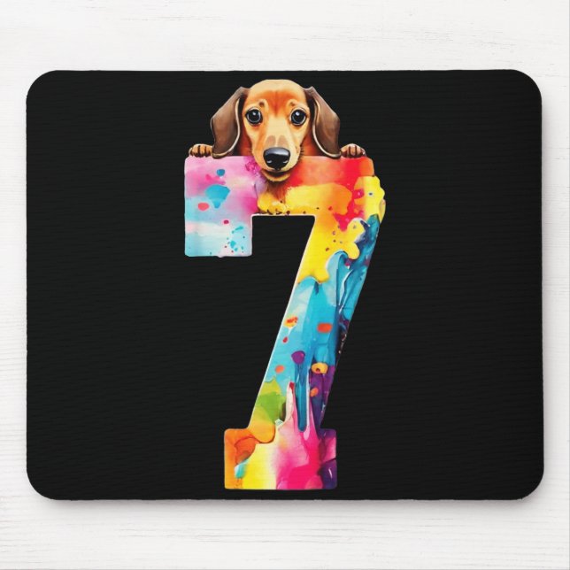 Dog 7 Years Dachshund Birthday Mouse Pad (Front)