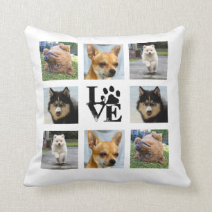 Dog 8 photo instagram collage cushion
