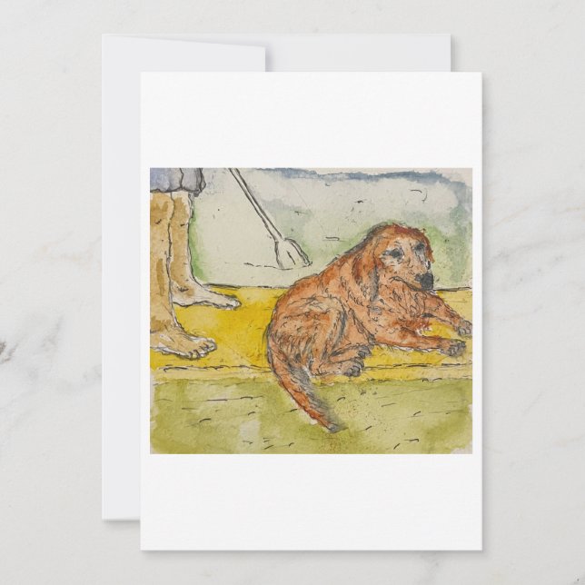 Dog a Paddleboard Greeting Card (Front)