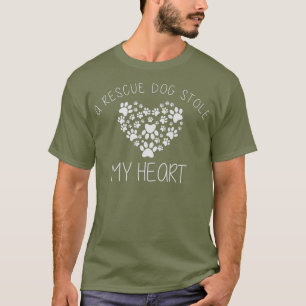 Dog Adoption Paw Heart Cute Animal Rescue T-Shirt