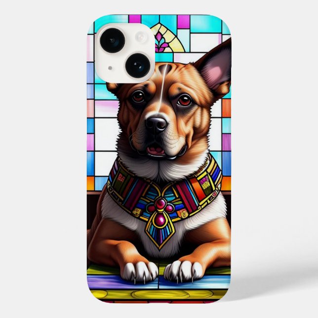 Dog Adorned in Colourful Collar Case-Mate iPhone Case (Back)