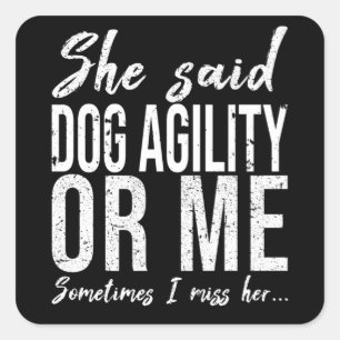 Dog Agility funny sports gift Square Sticker