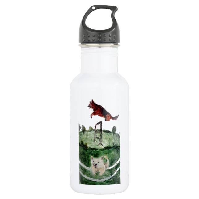 Dog Agility Painting 532 Ml Water Bottle (Front)