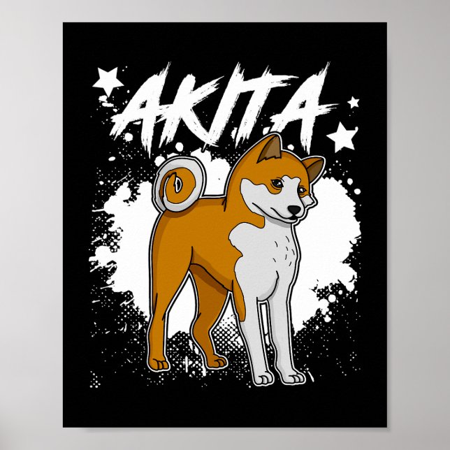 Dog Akita mum dog sayings breeder 33 Poster (Front)