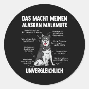 Dog Alaskan Malamute Anatomy of an Alaskan Malamut Classic Round Sticker