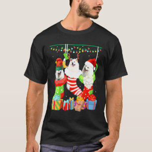 Dog American Eskimo Christmas Socks  Xmas Pajama P T-Shirt
