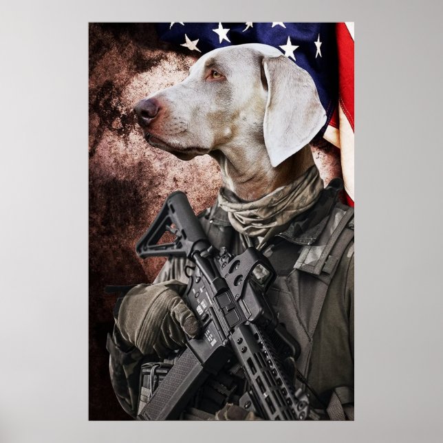 Dog American Flag Poster (Front)