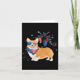Dog American Usa Flag 4th Of July Men Women Lover  Card